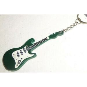 Green Stratocaster Wood Electric Guitar KeyChain Key Ring